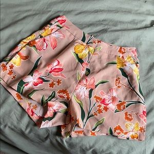 High waisted floral shorts